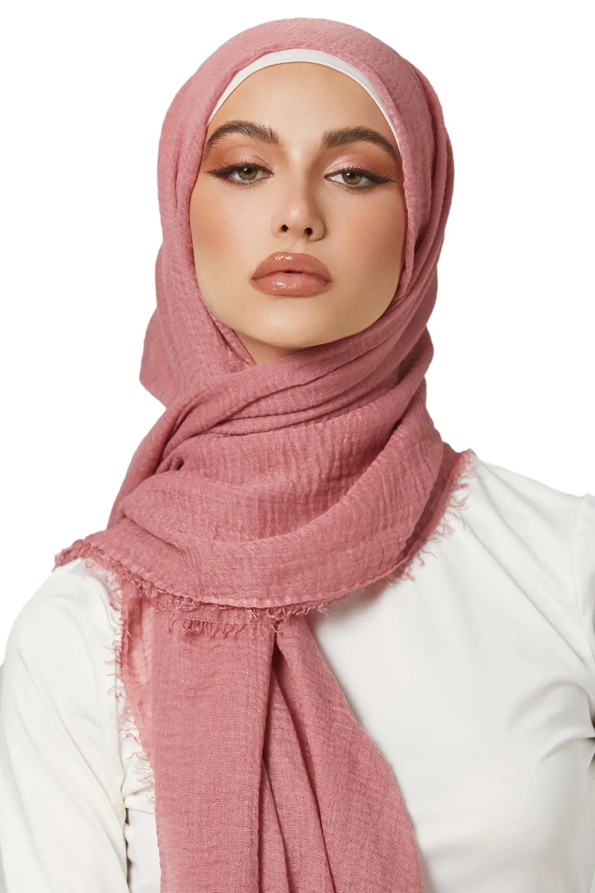 'Blush Pink' Crinkle Cotton Hijab