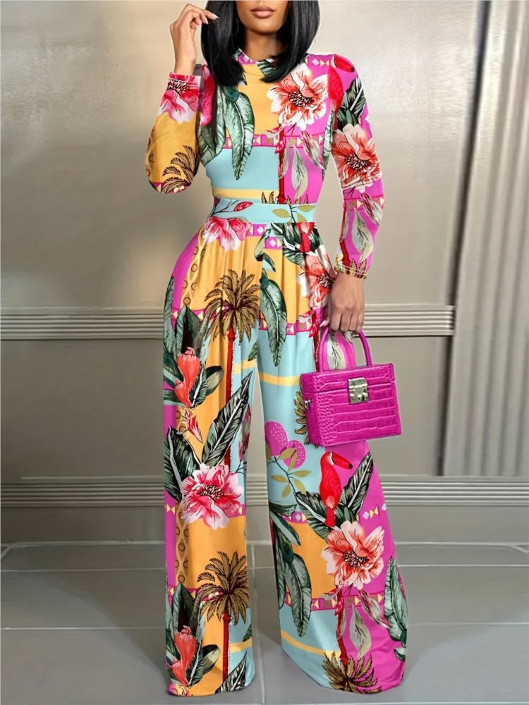 Sophisticated Wide Leg Long Sleeve Jumpsuit