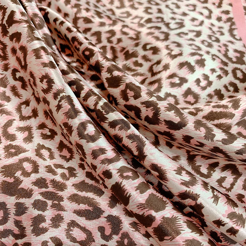 Luxury Leopard Print Square Scarf