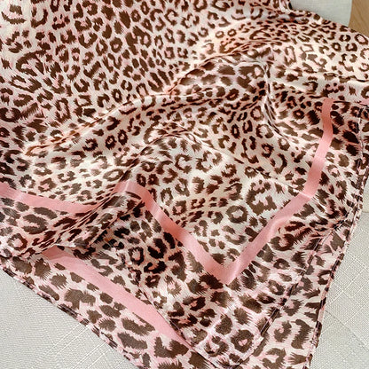 Luxury Leopard Print Square Scarf