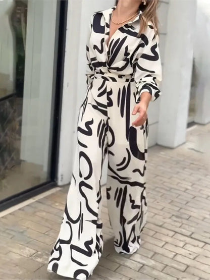 Black White Single Breasted Jumpsuit