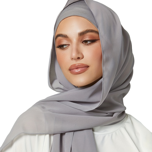 'Soft Grey' Chiffon Hijab