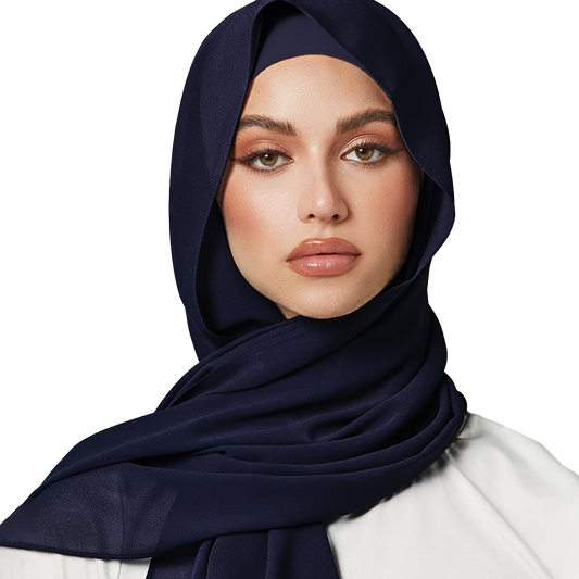 'Navy Blue' Chiffon Hijab