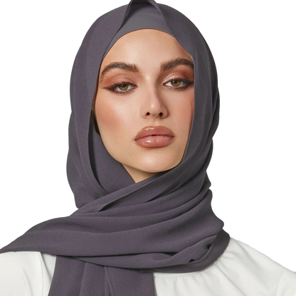 'Charcoal Gray' Chiffon Hijab