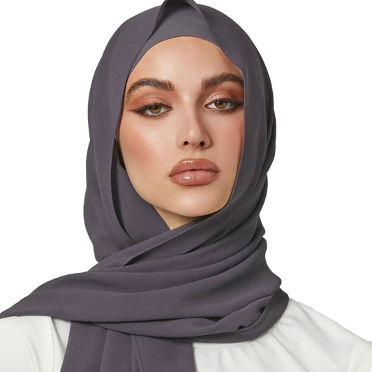 'Charcoal Gray' Chiffon Hijab