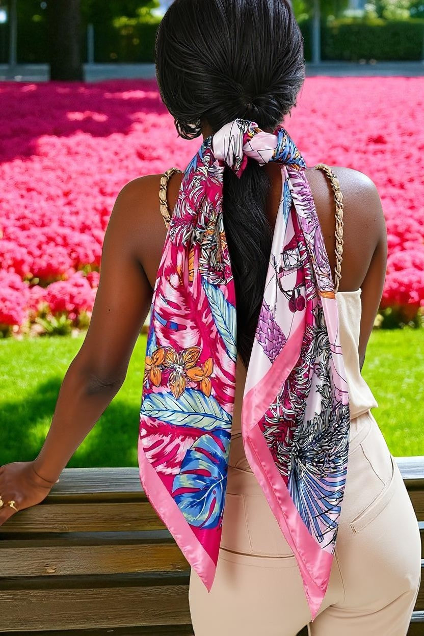 Fuchsia Foliage Square Scarf
